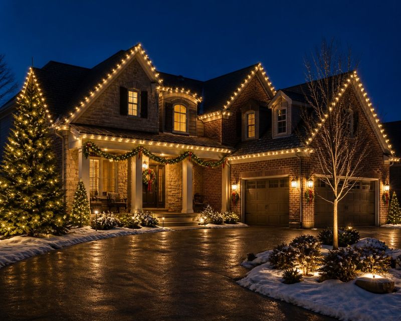 Christmas Lights Hanging in Olathe, KS