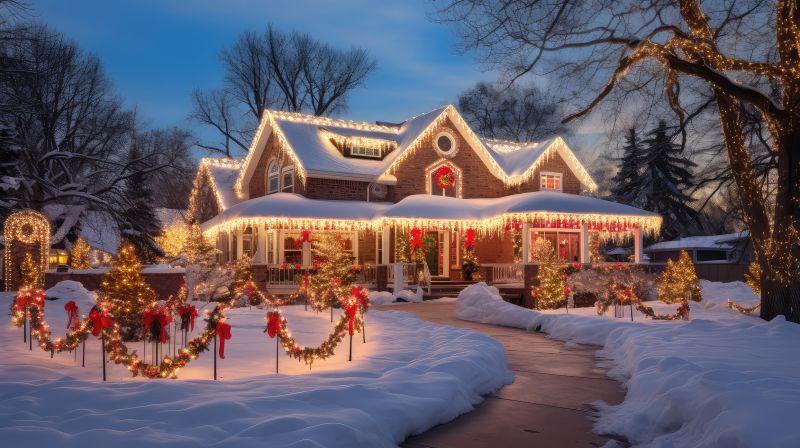 Holiday Lights Hanging in Kansas City, KS