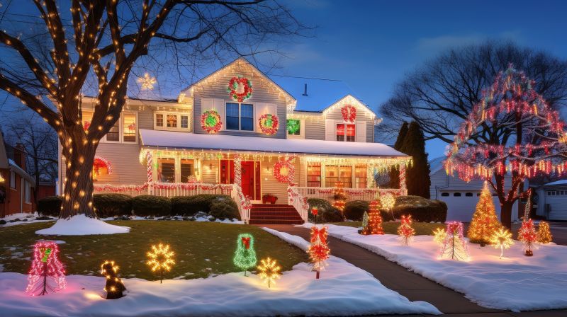 Holiday Lights Hanging in Kansas City, KS